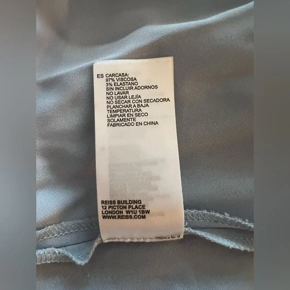 REISS Paige Baby Blue Wedding Guest Dress - Picture 7 of 8